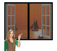 Mosquitera Ventana Magnetica 85 x 150 cm sin Taladrar Ni Atornillar Mosquitera Ventana Magnetica Fácil Instalación Adhesiva para Ventanasde Balcón, Ventanasde Patio, Sala, Negro