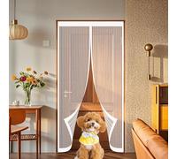 Mosquitera Ventana Magnetica 85 x 190 cm Cierre Automático, Protección Insectos, Resistente a La Rotura Cortina Mosquitera Exterior para Correderas, Garaje O Patio, Blanco