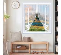 Mosquitera Ventana Magnetica 85 x 90 cm Varios Tallas, Cierre Automático, No Requiere Herramientas, Mantiene El Aire Fresco Cortinas Mosquiteras para Todas Las Ventana, Blanco