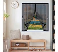 Mosquitera Ventana Magnetica 85 x 90 cm Varios Tallas, Cierre Automático, No Requiere Herramientas, Mantiene El Aire Fresco Cortinas Mosquiteras para Todas Las Ventana, Negro