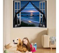 Mosquitera Ventana Magnetica 90 x 110 cm Protección Contra Insectos, Malla Fina, Mantiene El Aire Fresco, Mosquitera Magneticas para Puerta de Balcón, Puerta de Patio, Negro