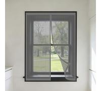 Mosquitera Ventana Magnetica 90 x 165 cm Mantiene Insectos, Moscas y Mosquitos Fuera Mosquitera Ventana Malla Contra Insectos Lavables para Todas Las Ventanas, Gris