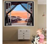 Mosquitera Ventana Magnetica 95 x 140 cm Cierre Automático, sin Taladrar, Antimosquitos, Fácil Instalación, Cortinas Antimosquitos para Puerta Corredera, Puerta de Salón, Negro
