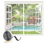 Mosquitera Ventana Magnetica 95x115cm Adsorción Magnética Cortina Anti Insecto Mosquitera, Pantalla Contra Insectos, Autoadhesivo Magnético Antimosquitos Malla, Cierre Automático, para Puerta Ventana