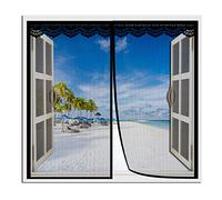 Mosquitera Ventana Magnética a Medida, Mosquiteras Magnética para Ventana 145x200 CM, Cortinas Mosquiteras Negro, el Mosquitera Magnético Ideal para Puerta de Balcón, Puerta de Terraza