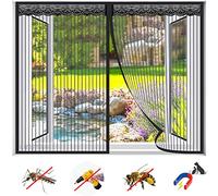 Mosquitera Ventana Magnetica, Adsorción Magnética Automático Anti Mosquito Insecto Cortina Mosquitera Instalar Sin Taladrar, para Sala de Estar Balcón Patio- Black 2|| 55x59inch(140x150cm)