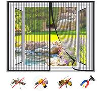 Mosquitera Ventana Magnetica, Adsorción Magnética Automático Anti Mosquito Insecto Cortina Mosquitera Instalar Sin Taladrar, para Sala de Estar Balcón Patio-Black|| 55x59inch(140x150cm)