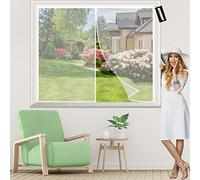Mosquitera Ventana Magnetica Blanco 120x145cm Cortina Magnética de Malla contra Mosquitos e Insectos Adsorción Magnética para Todo Tipo de Ventanas fácil de instalar