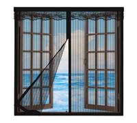 Mosquitera Ventana Magnetica Corredera 125x130cm,Cortinas Mosquitera para Ventana Con Imán,Entre Aire Fresco,Mantiene Insectos, Moscas y Mosquitos Fuera,Negro