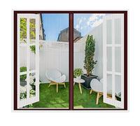Mosquitera Ventana Magnetica Marrón, Cortina Mosquitera Magnética para Ventanas, Cierra Automá Ticamente y es FáCil de Instalar, 100x100CM Anti-Mosquito Mosquitera de Ventana
