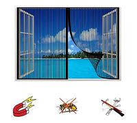 Mosquitera Ventana Magnetica, Mosquitera para Ventana Prevenir Mosquitos Insectos,Cortina de Malla Con Imanes, Lavable,Cierra AutomáTicamente, no Requiere PerforacióN, s FáCil de Instalar