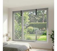 Mosquitera Ventana Medida, Malla de Fibra de Vidrio Autoadhesiva Sin Taladrar, Cortina para Ventanas con Cinta de Gancho y Bucle, Protección Total Anti Insectos(Gris,45x100cm)