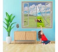 Mosquitera Ventanas Magnetica 100x125 cm Mosquitera Ventanas, Cortinas Mosquiteras para Ventanas Exterior Anti Insectos Cierre Automático Mosquitera Ventanas Corredera Gris Z