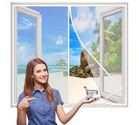 Mosquitera Ventanas Magnetica, 125x115 cm Mosquiteras Correderas Evita el Paso de Insectos con Durable para Cortina de la Ventanas- Blanco H