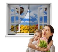Mosquitera Ventanas Magnetica, 150x150cmMosquitera Ventanas Cierra Automáticamente Cortina Antimosquitos con iman sin Taladrar Para Ventanass de Patio y Ventanass Balconeras（Negra）