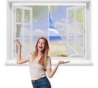 Mosquitera Ventanasmagnetica, 115x75cmMosquitera Imantada VentanasTejido Súper Fino Para Dejar Pasar El Aire, Cierre Magnético Automático Que Evita el Paso de Insectos，Blanca