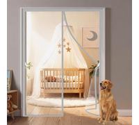 Mosquiteras Con Iman Gris 118x220cm Ideal Para Niños Y Mascotas Con Cierre Rápido Para Puerta De Casa Y Marco Standard