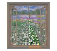 Mosquiteras de Ventanas 59 x 59 cm Fácil Instalación sin Taladrar, Fácil de Limpiar Antimoscas Tela Mosquitera con Imanes para Todas Las Ventanas, Gris