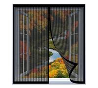 Mosquiteras de Ventanas para Gatos 65 x 135 cm Fácil Instalación sin Taladrar, Fácil de Limpiar Mosquitera Cortina Puerta Magnetica para Todas Las Ventanas, Negro