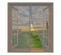 Mosquiteras de Ventanas para Gatos 85 x 125 cm Fácil Instalación sin Taladrar, Fácil de Limpiar Cortinas Mosquitera Puerta Magnetica con Imanes para Todas Las Ventanas, Gris