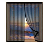 Mosquiteras de Ventanas para Gatos 95 x 110 cm Fácil Instalación sin Taladrar, Fácil de Limpiar Pegajoso Cortina Pantalla para Todas Las Ventanas, Negro