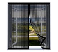 Mosquiteras de Ventanas sin Taladrar 60 x 65 cm Fácil Instalación sin Taladrar, Fácil de Limpiar Cortina Protección Contra Insectos para Todas Las Ventanas, Negro