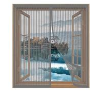Mosquiteras de Ventanas sin Taladrar 75 x 110 cm Fácil Instalación sin Taladrar, Fácil de Limpiar Cortina Protección Contra Insectos para Todas Las Ventanas, Gris