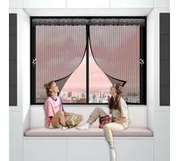 Mosquiteras Magneticas 105 x 115 cm Evitar Que Insectos, Moscas y Mosquitos Entren en Las Ventanas, Mosquitera para Ventanas, con Cinta Adhesiva para Todas Las, Negro