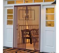 Mosquiteras Magneticas 106 x 218 cm Proteger a su Familia Cortina Mosquitera Puerta Exterior Fácil Instalación sin Taladrar para Puertas de Madera, Puertas de Hierro, Marrón