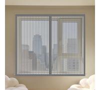 Mosquiteras Magneticas 110 x 125 cm Protección Contra Mosquitos y Moscas Mosquitera sin Taladrar Fácil de Ensamblar Autoadhesivo para Balcón Corredera Terraza, Gris