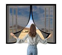 Mosquiteras Magneticas 110 x 135 cm Protección Contra Mosquitos y Moscas Mosquitera Ventana Mosquiteras Fácil de Ensamblar Autoadhesivo Adecuada para Decoración Del Hogar, Negro