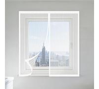 Mosquiteras Magneticas 110 x 150 cm Mantiene Insectos, Moscas y Mosquitos Fuera Mosquitera Magnética Ventana Fácil Instalación Adhesiva para Balcón Corredera Terraza, Blanco