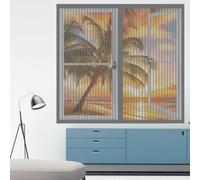 Mosquiteras Magneticas 125 x 140 cm Protección Contra Mosquitos y Moscas Ajustable Mosquitera Ventana Magnetica Fácil de Limpiar para Balcón Corredera Terraza, Gris