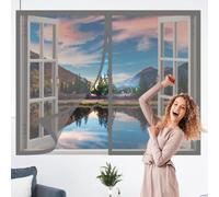 Mosquiteras Magneticas 125 x 140 cm Protección Contra Mosquitos y Moscas Mosquitera Ventana Mosquiteras Lavables para Todas Las Ventanas Interiores y Exteriores, Gris