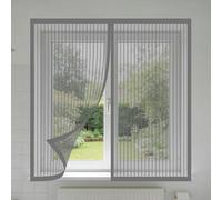 Mosquiteras Magneticas 135 x 150 cm sin Taladrar Ni Atornillar Mosquitera Ventana Malla Contra Insectos Fácil de Ensamblar Autoadhesivo para Balcón Corredera Terraza, Gris