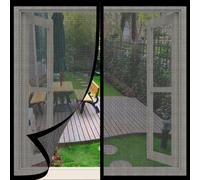 Mosquiteras Magneticas 145 x 150 cm sin Taladrar Ni Atornillar Mosquitera Magnética Ventanas Fácil Instalación Adhesiva Adecuada para Decoración Del Hogar, Negro
