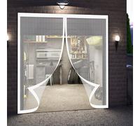 Mosquiteras Magneticas 200 x 210 cm Proteger a su Familia Cortina Mosquitera Puerta Exterior Mantiene El Aire Fresco para Puerta Exterior, de Balcón/Patio, Blanco