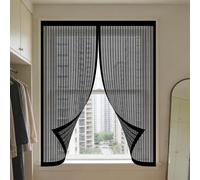 Mosquiteras Magneticas 50 x 120 cm Mantiene Insectos, Moscas y Mosquitos Fuera Ajustable Mosquitera Ventana Magnetica Lavables para Balcón Corredera Terraza, Negro