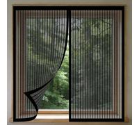 Mosquiteras Magneticas 50 x 125 cm Mantiene Insectos, Moscas y Mosquitos Fuera Window Mosquito Net Lavables para Todas Las Ventanas Interiores y Exteriores, Negro