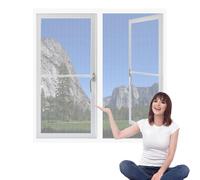 Mosquiteras Magneticas 60 x 60 cm sin Taladrar Ni Atornillar Mosquitera Ajustable Ventanas Fácil de Limpiar Adecuada para Decoración Del Hogar, Blanco