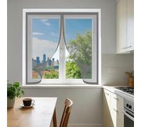 Mosquiteras Magneticas 60 x 65 cm sin Taladrar Ni Atornillar Ventana Contra Insectos y Moscas Fácil de Limpiar para Ventana de Bricolaje para Caseras Oficina, Gris