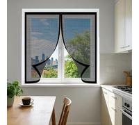 Mosquiteras Magneticas 60 x 65 cm sin Taladrar Ni Atornillar Ventana Contra Insectos y Moscas Fácil de Limpiar para Ventana de Bricolaje para Caseras Oficina, Negro