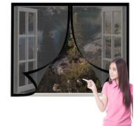 Mosquiteras Magneticas 60 x 70 cm Protección Contra Mosquitos y Moscas Mosquitera sin Taladrar Lavables Adecuada para Decoración Del Hogar, Negro