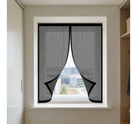Mosquiteras Magneticas 65 x 185 cm sin Taladrar Ni Atornillar Cortinas Mosquitera Ventana Fácil de Ensamblar Autoadhesivo Adecuada para Decoración Del Hogar, Negro
