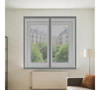 Mosquiteras Magneticas 70 x 75 cm Imanes Se Cierran Automáticamente Mosquitera Ajustable Ventanas Fácil de Limpiar para Todas Las Ventanas, Gris