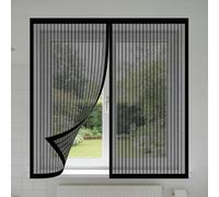 Mosquiteras Magneticas 75 x 120 cm sin Taladrar Ni Atornillar Mosquitera Ventana Malla Contra Insectos Fácil de Ensamblar Autoadhesivo para Balcón Corredera Terraza, Negro