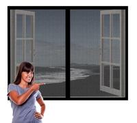 Mosquiteras Magneticas 75 x 135 cm Protección Contra Mosquitos y Moscas Mosquitera Ajustable Ventanas Fácil de Limpiar para Ventanasde Balcón, Ventanasde Patio, Sala, Negro