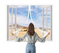 Mosquiteras Magneticas 75 x 165 cm Protección Contra Mosquitos y Moscas Mosquitera Ventana Mosquiteras Fácil de Ensamblar Autoadhesivo Adecuada para Decoración Del Hogar, Blanco