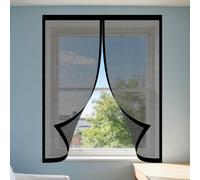 Mosquiteras Magneticas 75 x 165 cm Protección Contra Mosquitos y Moscas Mosquiteras Fácil de Limpiar para Todas Las Ventanas, Negro