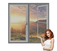 Mosquiteras Magneticas 80 x 135 cm sin Taladrar Ni Atornillar Mosquitera Ventana Malla Contra Insectos Fácil de Ensamblar Autoadhesivo para Balcón Corredera Terraza, Gris